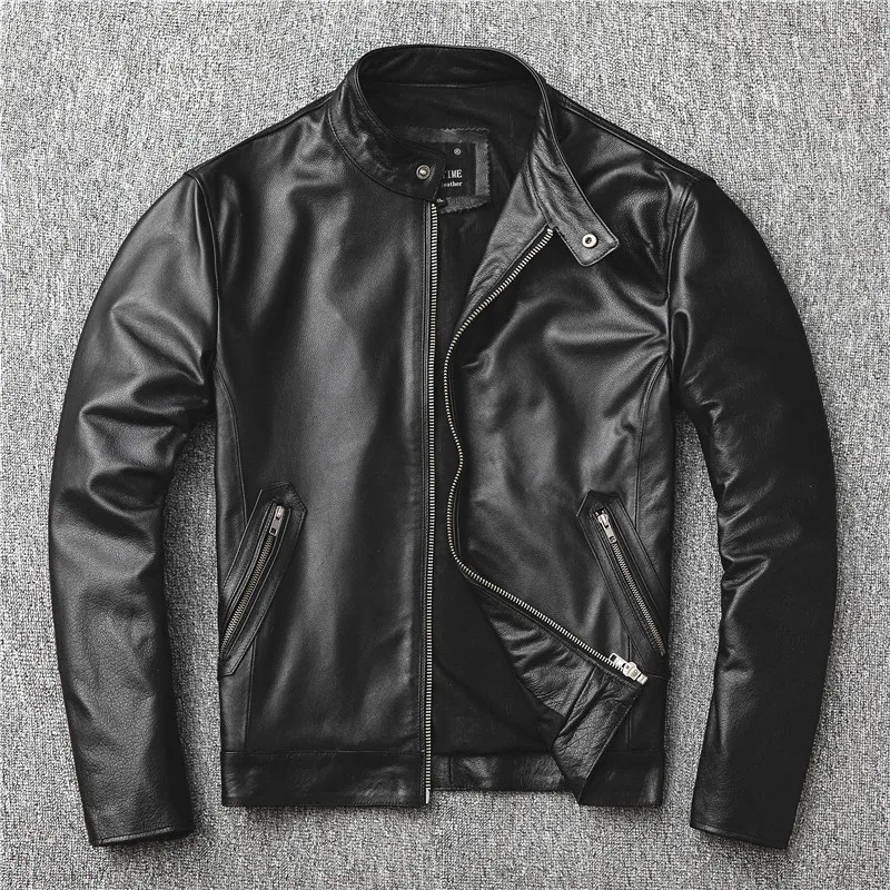 2022 first layer cowhand biker leather jacket men slim cut sheep leather real leather jacket short style stand-up collar jacket
2022 first layer cowhand biker leather jacket men slim cut sheep leather real leather jacket short style stand-up collar jacket