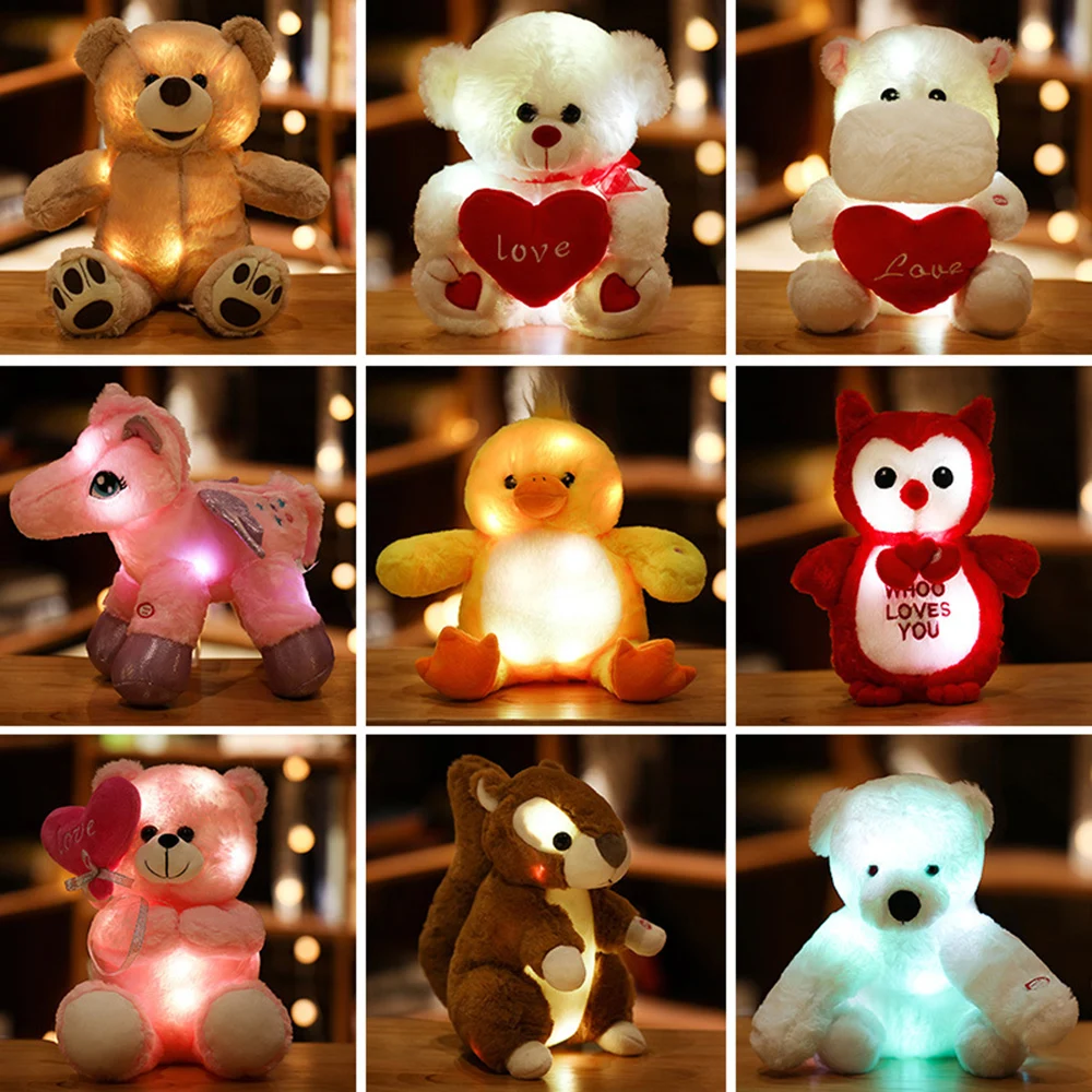 30CM Luminous Plush Toys Light Up LED Colorful Glowing Bear Panda Stuffed Animal Pillow Doll Kids For Children Girls Xmas Gift
30CM Luminous Plush Toys Light Up LED Colorful Glowing Bear Panda Stuffed Animal Pillow Doll Kids For Children Girls Xmas Gift