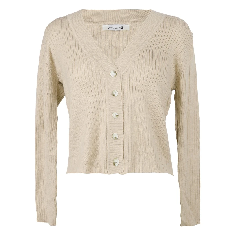 New style Women Spring Long Sleeve Ribbed Knit Short Cardigan V-Neck Button Down Simple Solid Color Sweater Jacket Casual Loose
New style Women Spring Long Sleeve Ribbed Knit Short Cardigan V-Neck Button Down Simple Solid Color Sweater Jacket Casual Loose