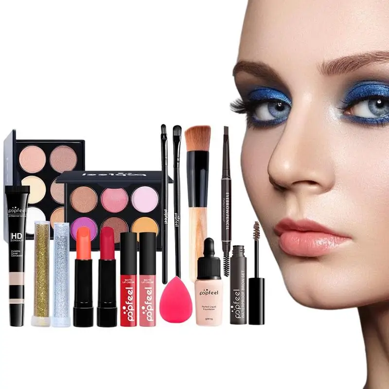 Make Up Kits Adult Portable Makeup Sets For Women Full Kit 16 Pcs Professional Makeup With Brush Matte And Glitter Eyeshadow Lip
Make Up Kits Adult Portable Makeup Sets For Women Full Kit 16 Pcs Professional Makeup With Brush Matte And Glitter Eyeshadow Lip