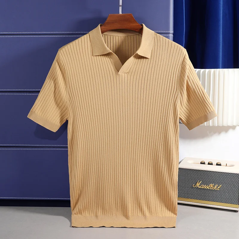 New Slim Fit Men's Knitwear Fashion Slim Fit Men's Pullover Top T-shirt with Short Sleeves Lapel Sweater
New Slim Fit Men's Knitwear Fashion Slim Fit Men's Pullover Top T-shirt with Short Sleeves Lapel Sweater