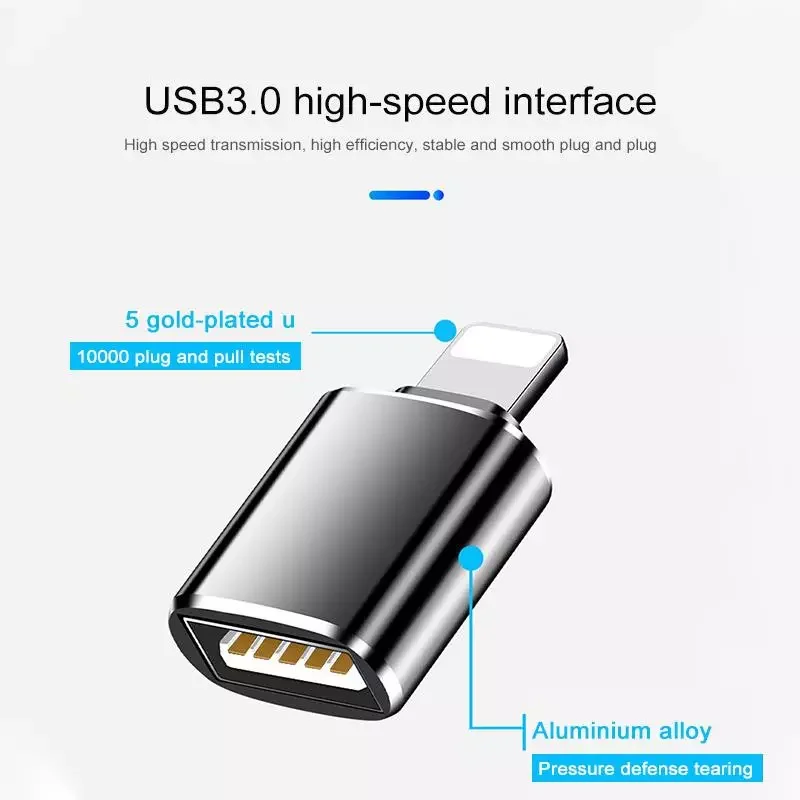 2022 Trend Converters Charging Data for iPad IOS 14 To USB 3.0 Suport U Disk Smartphone Accessories Adapter for iPhone 13 12 11
2022 Trend Converters Charging Data for iPad IOS 14 To USB 3.0 Suport U Disk Smartphone Accessories Adapter for iPhone 13 12 11