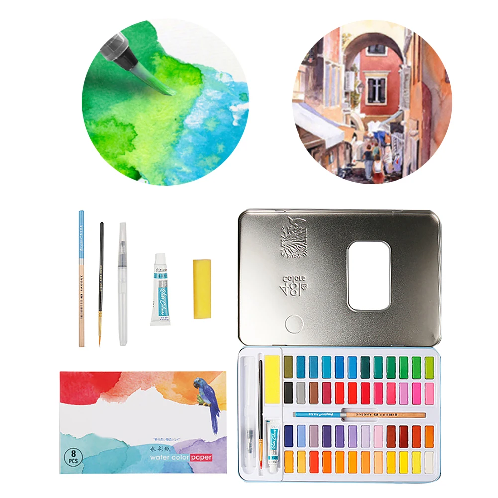 62pcs/set Children Gifts Student Watercolor Paint Pearlescent Beginners 48 Colors Professional Portable Drawing Art Supplies
62pcs/set Children Gifts Student Watercolor Paint Pearlescent Beginners 48 Colors Professional Portable Drawing Art Supplies