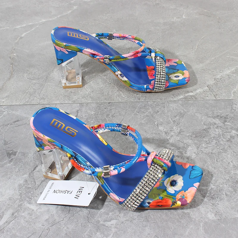 Fashion Sandals Women 2022 Summer New Crystal Open Toe Mixed Color High Heels Flower Outer Slippers Party Women Sandals 8.5CM
Fashion Sandals Women 2022 Summer New Crystal Open Toe Mixed Color High Heels Flower Outer Slippers Party Women Sandals 8.5CM