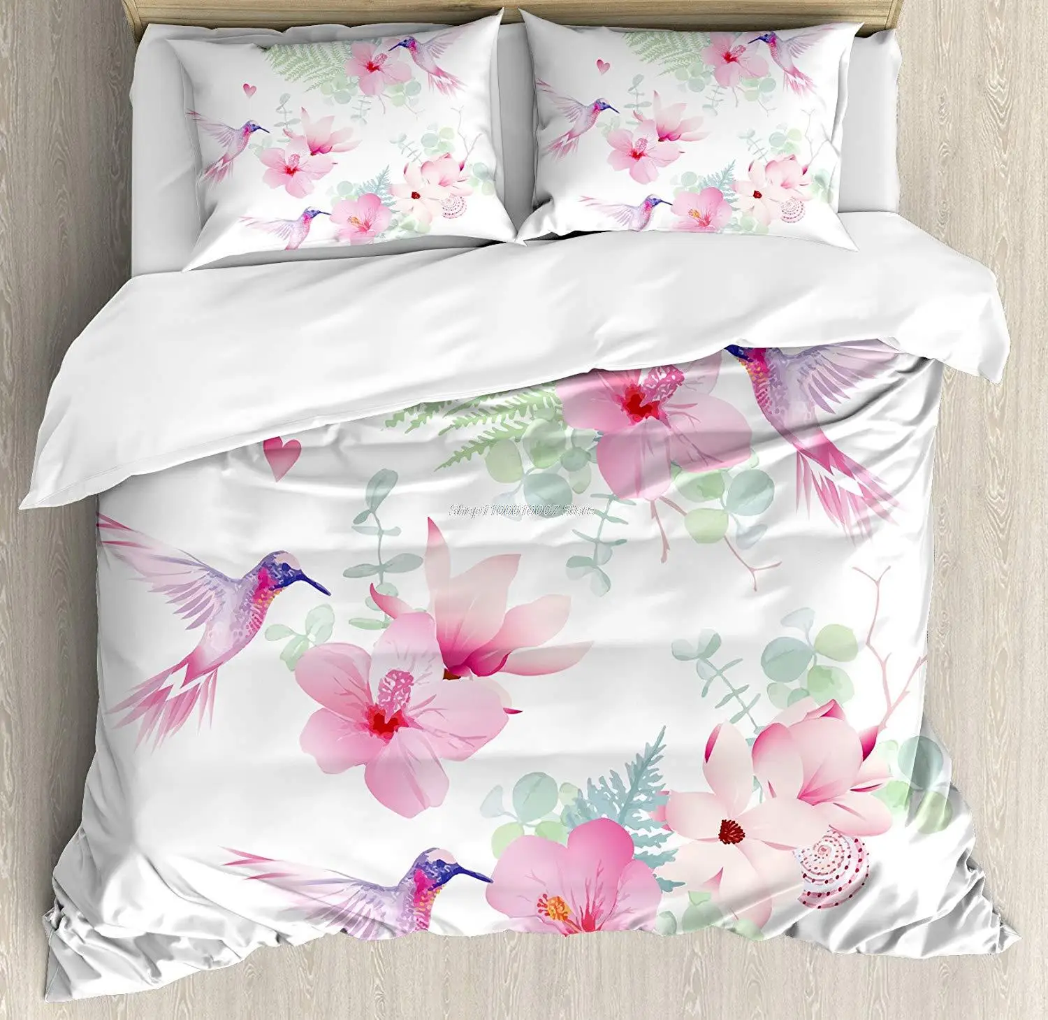 Hummingbirds Duvet Cover Set Tropical Flowers with Flying Hummingbirds Wild Nature Blooms Decorative 3 Piece Bedding Set
Hummingbirds Duvet Cover Set Tropical Flowers with Flying Hummingbirds Wild Nature Blooms Decorative 3 Piece Bedding Set