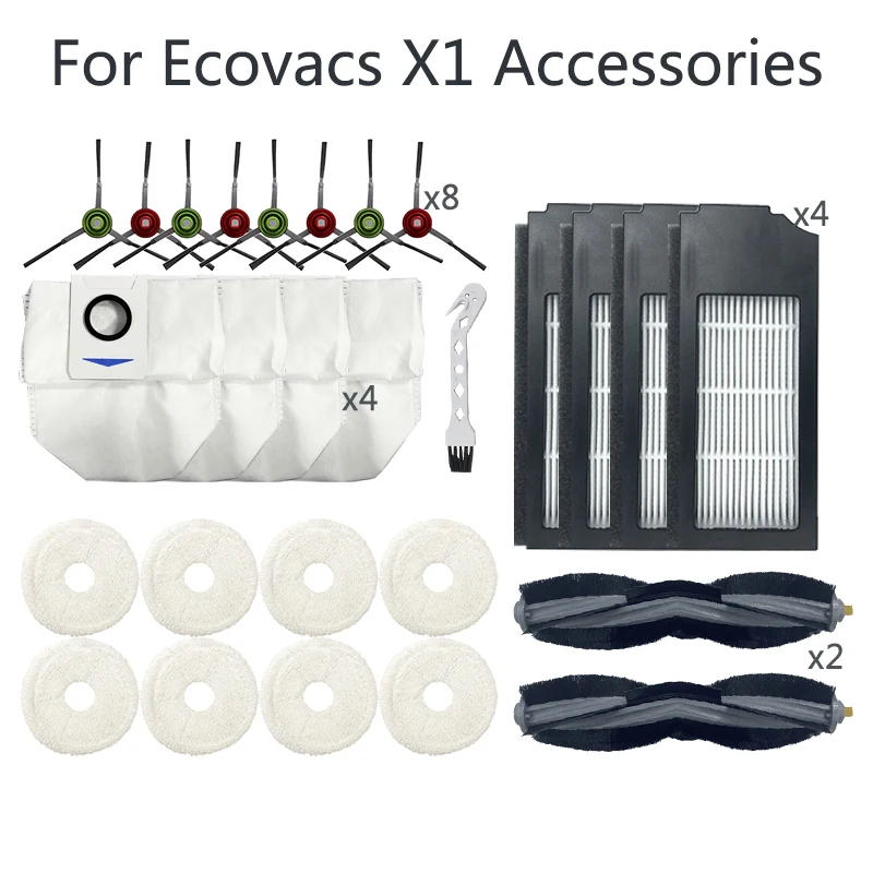 Roller Brush Side Brush Dust Bag Hepa Filter Rag Cloth Kit Home Appliance Parts Robot Vacuum Cleaner For Ecovacs X1 Accessories
Roller Brush Side Brush Dust Bag Hepa Filter Rag Cloth Kit Home Appliance Parts Robot Vacuum Cleaner For Ecovacs X1 Accessories
