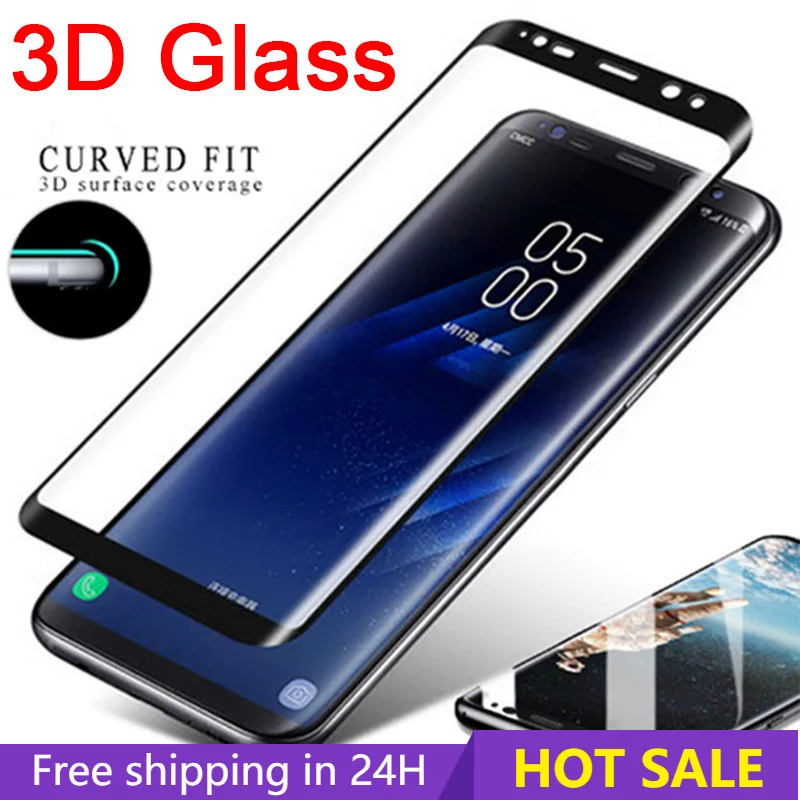 

3D изогнутое закаленное стекло с полным покрытием для Samsung Galaxy S9 S8 Plus, защитное стекло, Защитная пленка для экрана для S6 S7 Edge Note 8 9