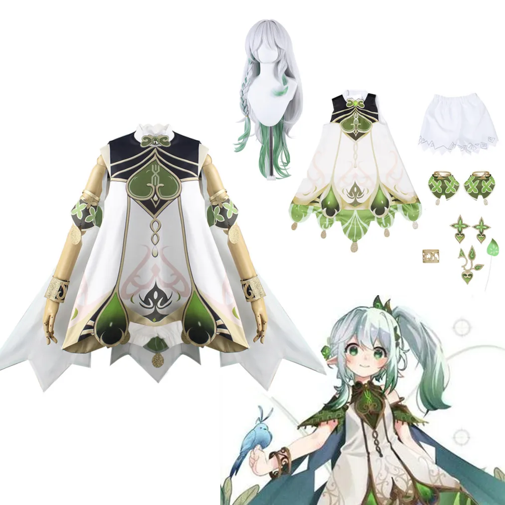 Genshin Impact Nahida Cosplay Costume Kids Women Lesser Lord Kusanali Full Set Maid Dress Shoes Styled Wig Ears Role Play Outfit
Genshin Impact Nahida Cosplay Costume Kids Women Lesser Lord Kusanali Full Set Maid Dress Shoes Styled Wig Ears Role Play Outfit