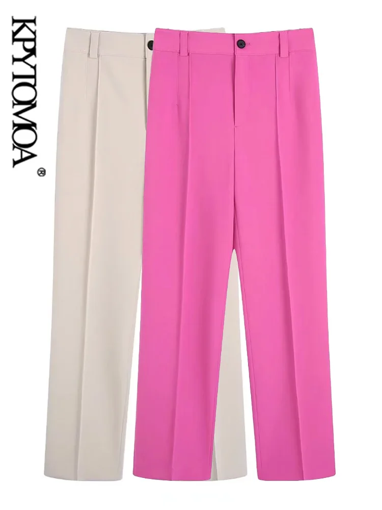 KPYTOMOA Women Fashion Office Wear Straight Pants Vintage High Waist Zipper Fly Female Trousers Mujer
KPYTOMOA Women Fashion Office Wear Straight Pants Vintage High Waist Zipper Fly Female Trousers Mujer