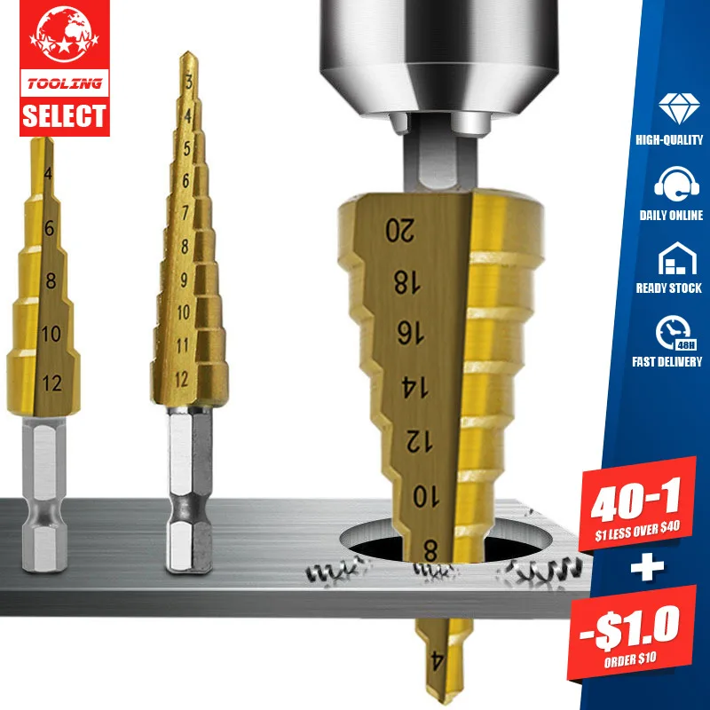 3pcs Hexagonal Handle High-speed Steel Titanium-plated Straight Groove Step Drill Reaming Tool Set In Plastic Box
3pcs Hexagonal Handle High-speed Steel Titanium-plated Straight Groove Step Drill Reaming Tool Set In Plastic Box