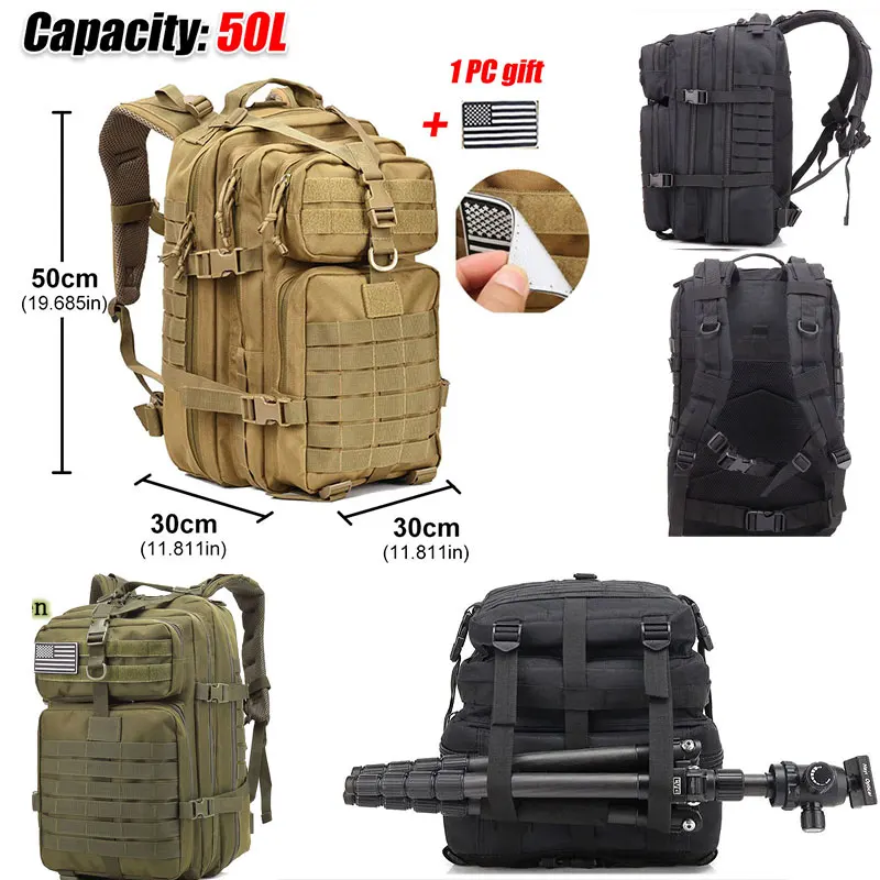 50L Large Capacity Men Army Military Tactical Backpack 3P Softback Outdoor Hiking Camping Rucksack Hunting Camping Travel Bag
50L Large Capacity Men Army Military Tactical Backpack 3P Softback Outdoor Hiking Camping Rucksack Hunting Camping Travel Bag