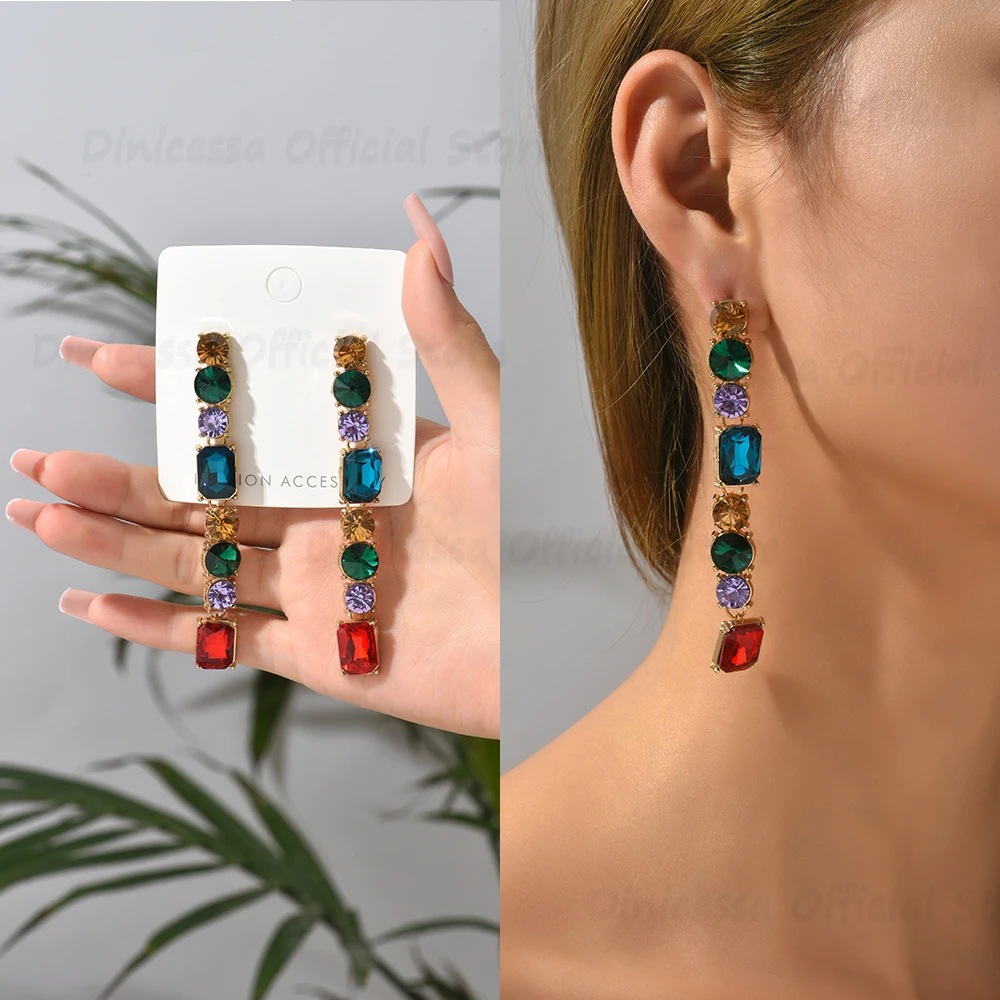 Geometrically Colored Crystal Glass Female Earrings 2022 Vintage Luxury Pendants Jewelry Party Gifts High-end Accessories
Geometrically Colored Crystal Glass Female Earrings 2022 Vintage Luxury Pendants Jewelry Party Gifts High-end Accessories