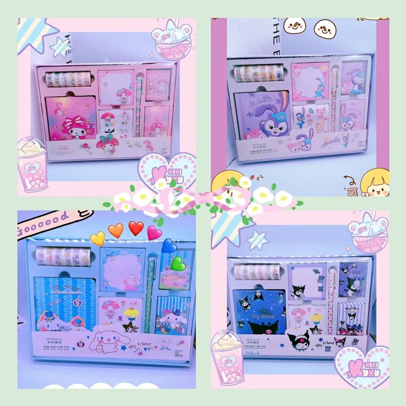 Sanrios Kuromi Stationery Set Gift Boxes Creative Student Hand Acacount Notebook Card Holder Pen Study Suit Kid School Supplies
Sanrios Kuromi Stationery Set Gift Boxes Creative Student Hand Acacount Notebook Card Holder Pen Study Suit Kid School Supplies