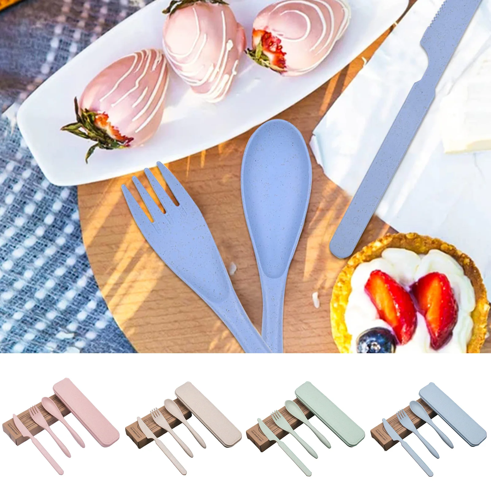 Reusable Travel Camping Cutlery Set With Case Safe Forks Spoon Knife Tableware For Kids Wheat Straw Dinnerware Adult Daily Use
Reusable Travel Camping Cutlery Set With Case Safe Forks Spoon Knife Tableware For Kids Wheat Straw Dinnerware Adult Daily Use