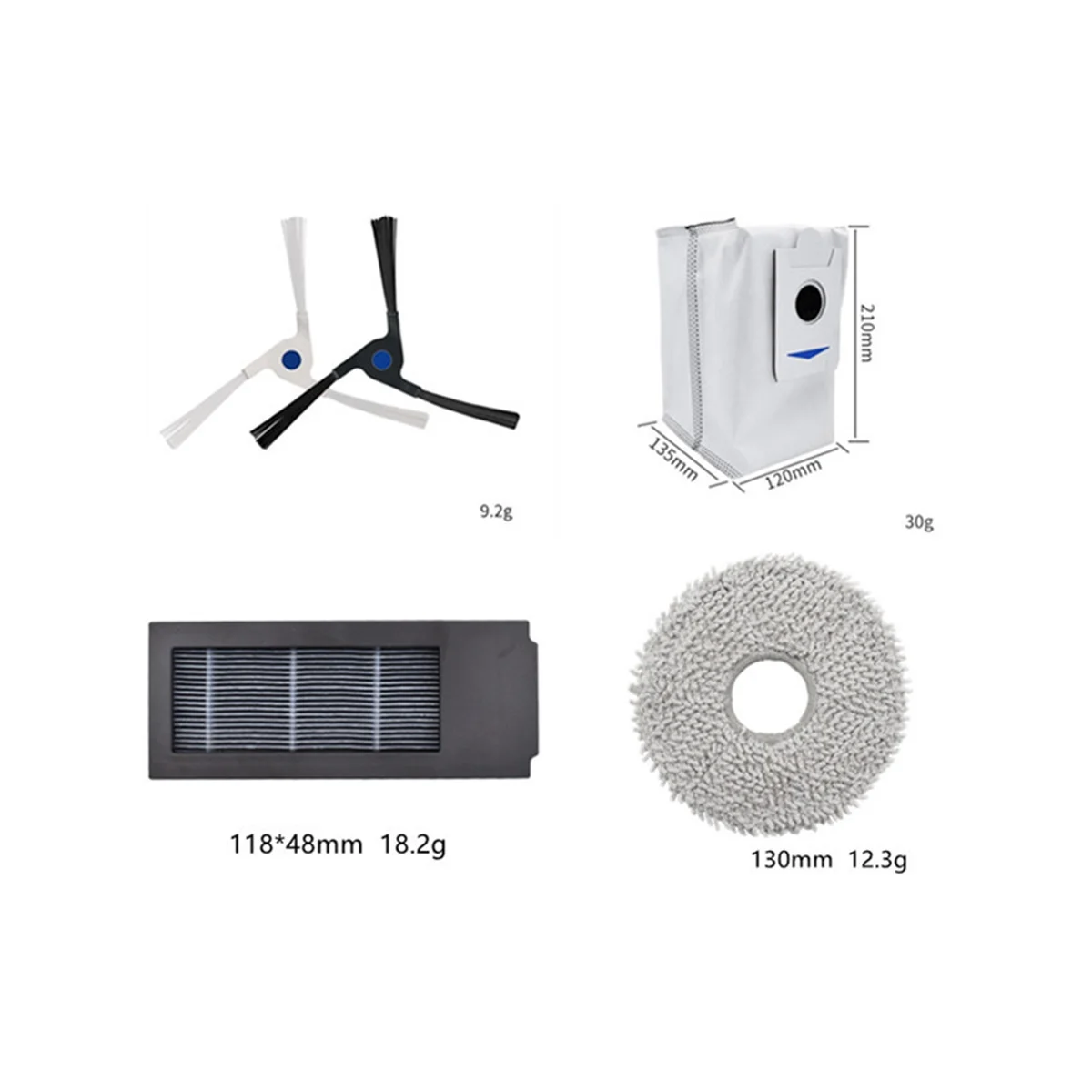 16PCS Replacement Parts for Ecovacs Deebot X2 / X2 Pro / DEX86 Robot Vacuum Cleaner Side Brush Filter Dust Bag Mop Cloth 
16PCS Replacement Parts for Ecovacs Deebot X2 / X2 Pro / DEX86 Robot Vacuum Cleaner Side Brush Filter Dust Bag Mop Cloth