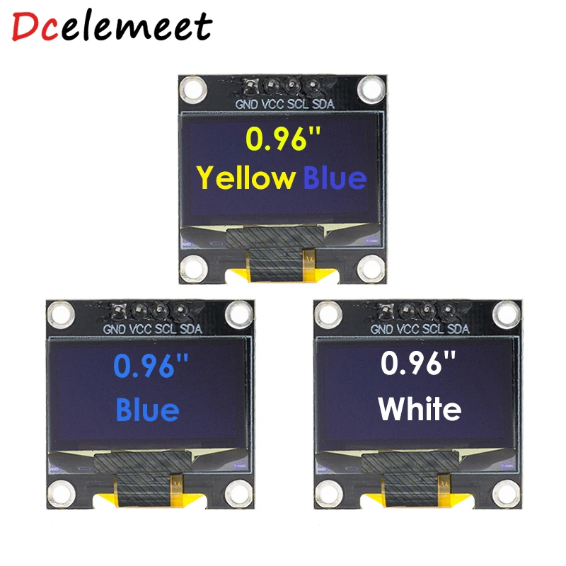 0.96 inch IIC SPI Serial 7/4Pin Yellow Blue/White/Blue/Yellow OLED Display Module SSD1306 12864 LCD Screen Board for Arduino
0.96 inch IIC SPI Serial 7/4Pin Yellow Blue/White/Blue/Yellow OLED Display Module SSD1306 12864 LCD Screen Board for Arduino