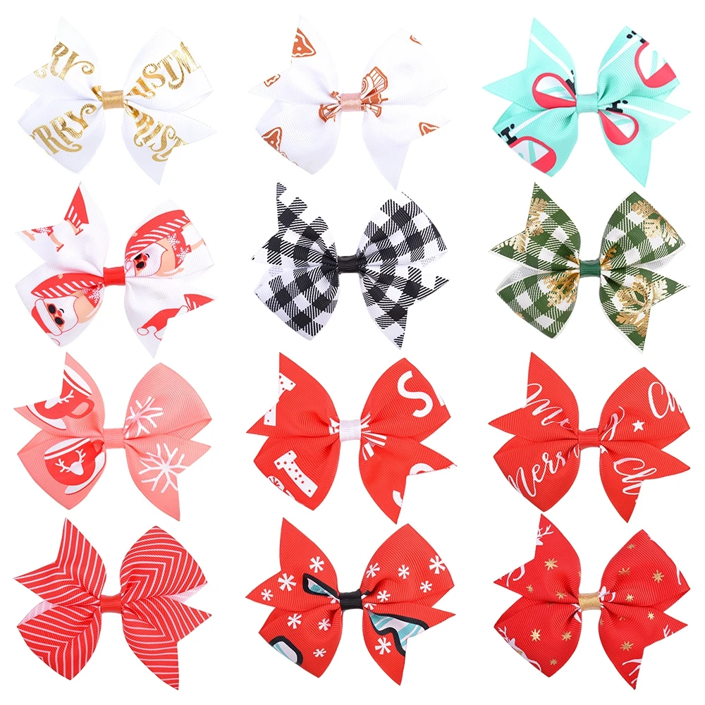 Wholesale 3.9Inches Christmas Printed Bows Hair Clip For Kids Girls Grosgrain Ribbon Hairpins Boutique Headwear Hair Accessories
Wholesale 3.9Inches Christmas Printed Bows Hair Clip For Kids Girls Grosgrain Ribbon Hairpins Boutique Headwear Hair Accessories