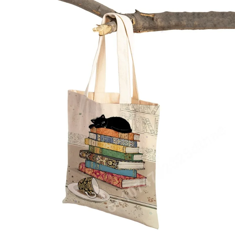 Elegant Black Cat Women Single Shoulder Bag Both Sided Tote Handbag Kawaii Pet Animal Print Polyester Book Travel Shopping Bags
Elegant Black Cat Women Single Shoulder Bag Both Sided Tote Handbag Kawaii Pet Animal Print Polyester Book Travel Shopping Bags