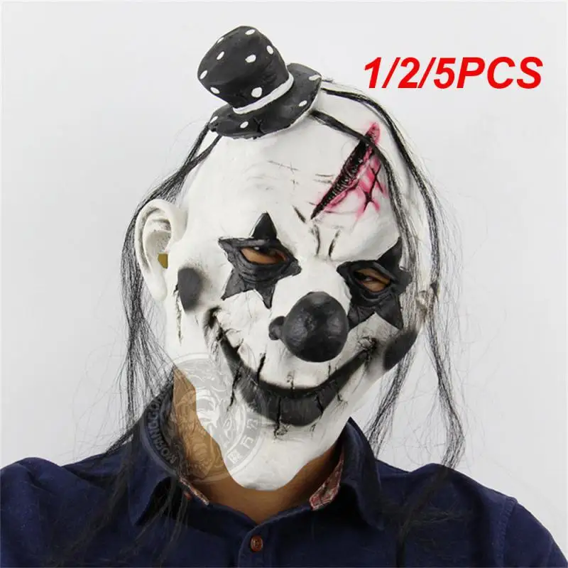 

1/2/5PCS Unique Chamber Of Secrets Escape Props Terrible Devil Clown Mask Horror Movie Role Playing Chilling Latex Horror Mask