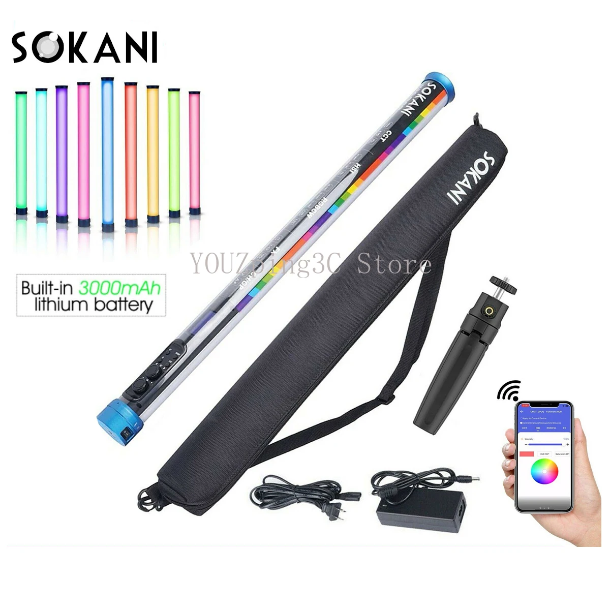 

Sokani X25 RGB LED Video Light Handheld Tube Wand Stick CTT Photography Lighting 3000mAh APP Control for YouTube Tiktok