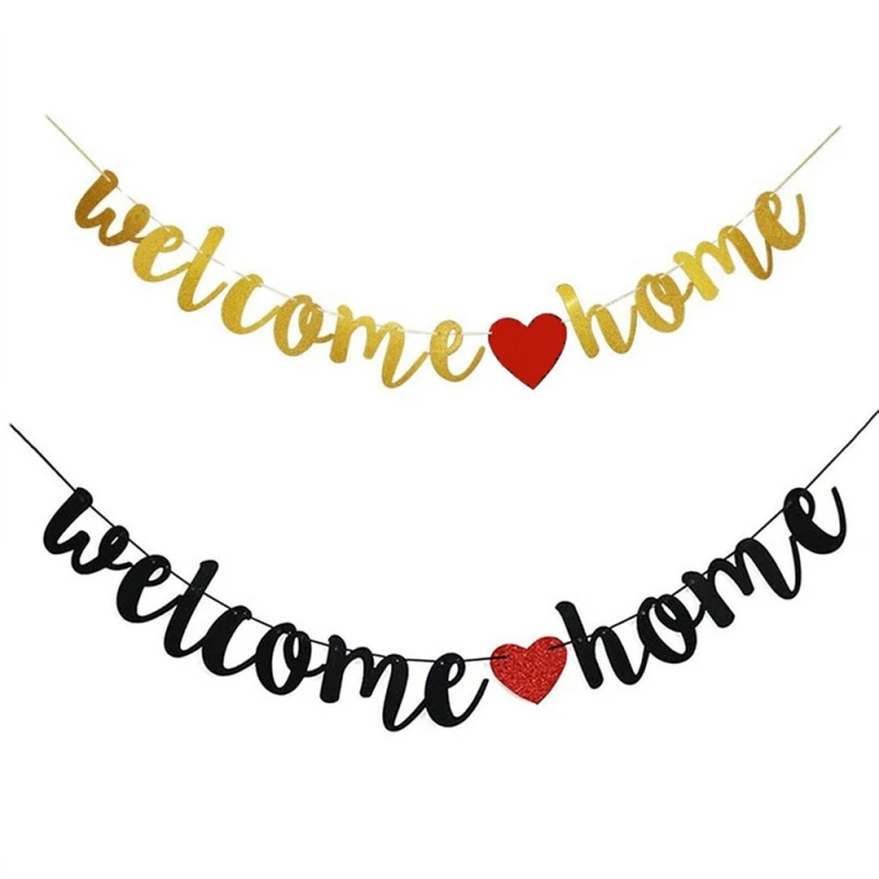 

Welcome Home Flag Banner Decorated With Bunting Wedding Baby Shower Garland Decorations For Birthday And Christmas