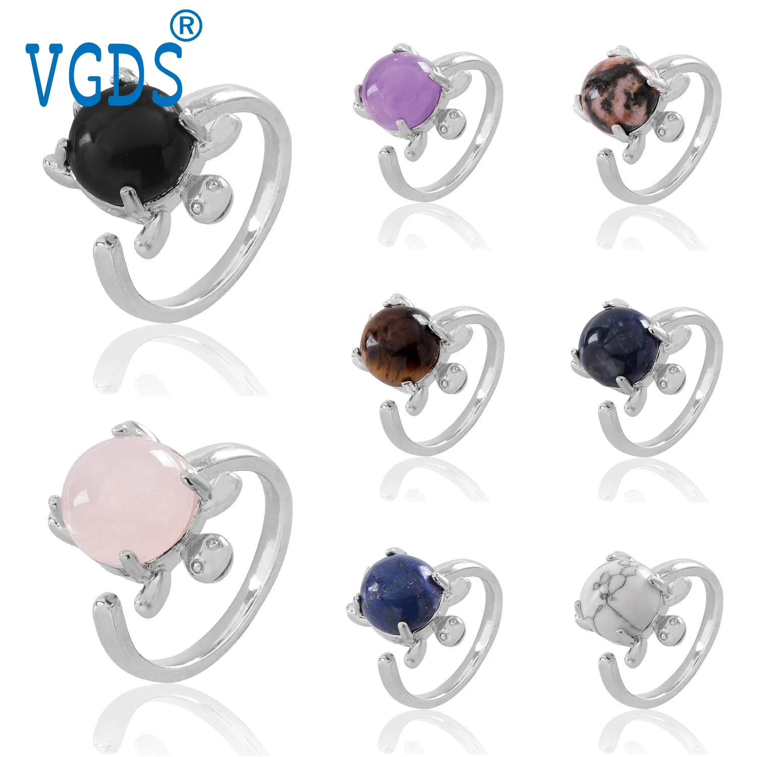 VGDS New Natural Crystal Turtle Open Adjustable Ring Rose Quartz Gemstone Charm Reiki Healing Men Women Fashion Jewelry Gift
VGDS New Natural Crystal Turtle Open Adjustable Ring Rose Quartz Gemstone Charm Reiki Healing Men Women Fashion Jewelry Gift