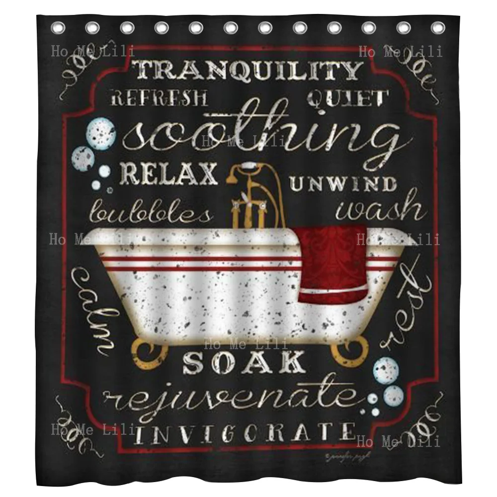 

A White Bathtub And Towel On A Background Black Framed Serenit By Ho Me Lili Decorate Shower Curtains For Family Toilets