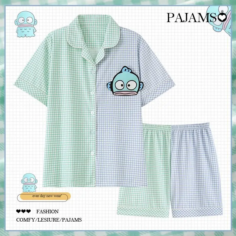 Anime Kawaii Sanrio Hangyodon New Cute Cartoon Ladies Summer Pajamas Pure Cotton Short Sleeve Thin Home Clothes Gift for Friends
Anime Kawaii Sanrio Hangyodon New Cute Cartoon Ladies Summer Pajamas Pure Cotton Short Sleeve Thin Home Clothes Gift for Friends