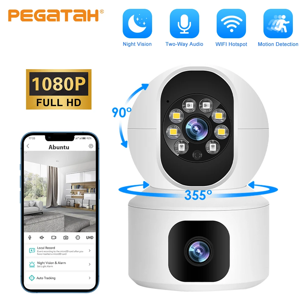 PEGATAH 1080P WiFi Camera Wireless Baby Monitor Auto Tracking Ai Human Detection Indoor Home Secuiryt Surveillance PTZ Cameras
PEGATAH 1080P WiFi Camera Wireless Baby Monitor Auto Tracking Ai Human Detection Indoor Home Secuiryt Surveillance PTZ Cameras