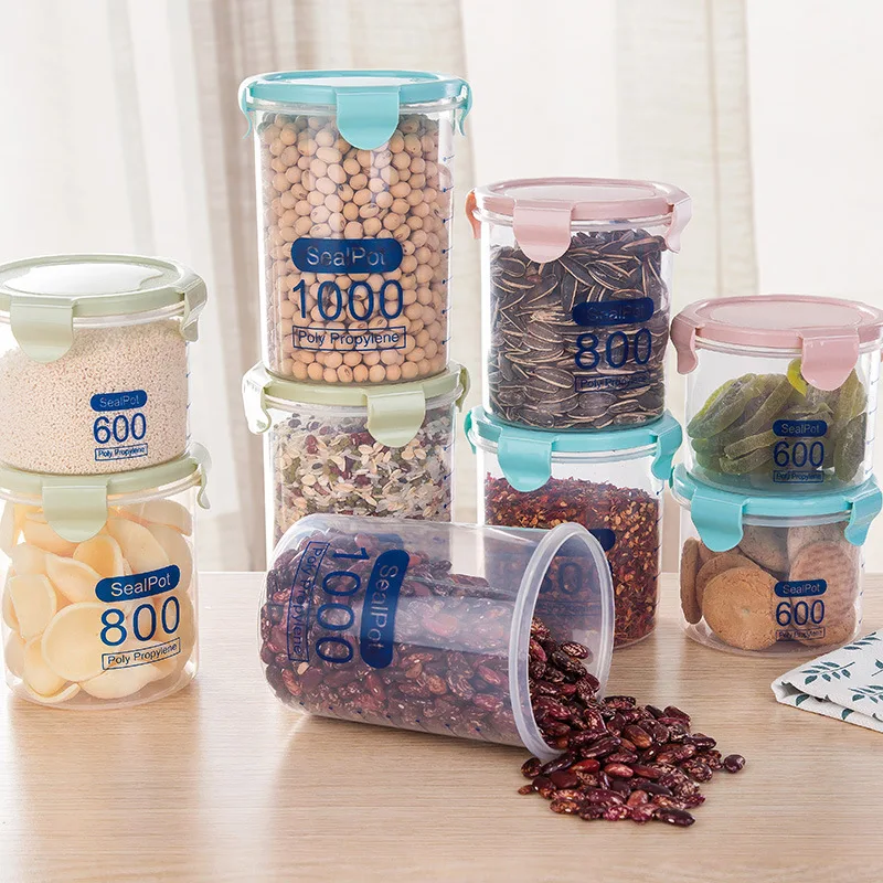 Kitchen Transparent Plastic Sealed Jar Kitchen Storage Box Transparent Food Jars Fresh-keeping Box Cookie Jar Grain Storage Jars
Kitchen Transparent Plastic Sealed Jar Kitchen Storage Box Transparent Food Jars Fresh-keeping Box Cookie Jar Grain Storage Jars