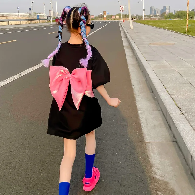 Girl Big Bow Dress Kids Long T-shirt Dresses Cotton Baby Vestidos Casual Children Streetwear Girls Summer Clothing
Girl Big Bow Dress Kids Long T-shirt Dresses Cotton Baby Vestidos Casual Children Streetwear Girls Summer Clothing