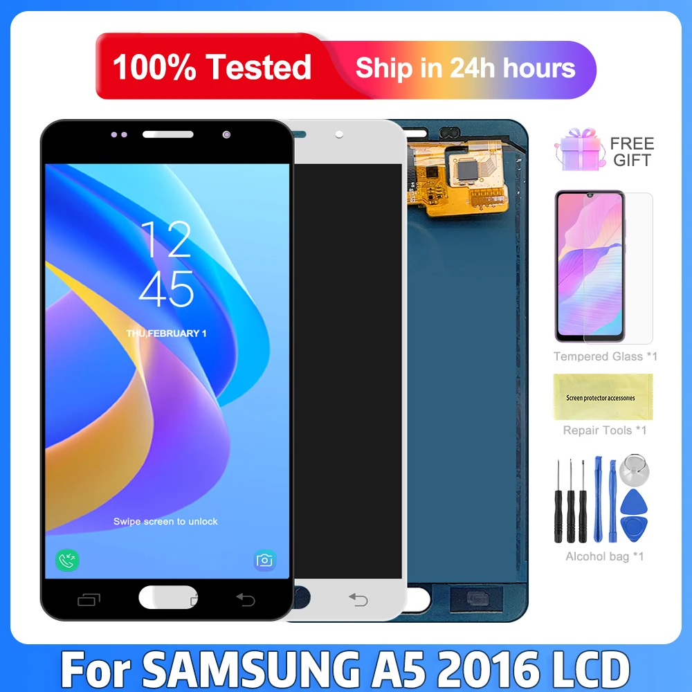 5.2'' Lcd Screen For Samsung Galaxy A5 2016 LCD Display Touch Screen With Frame Assembly For Samsung A510 SM-A510F A510F/DS 
5.2'' Lcd Screen For Samsung Galaxy A5 2016 LCD Display Touch Screen With Frame Assembly For Samsung A510 SM-A510F A510F/DS