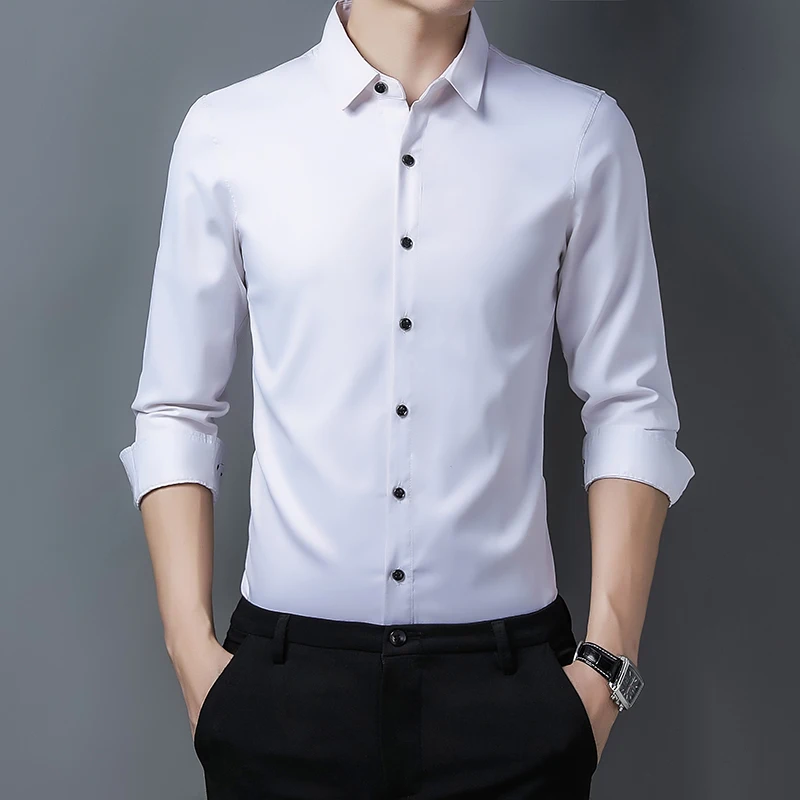 Autumn New Shirt Men Long Sleeve Anti-wrinkle Solid Color Wedding Business Work Shirts Men Turn-down Collar Men Shirt
Autumn New Shirt Men Long Sleeve Anti-wrinkle Solid Color Wedding Business Work Shirts Men Turn-down Collar Men Shirt