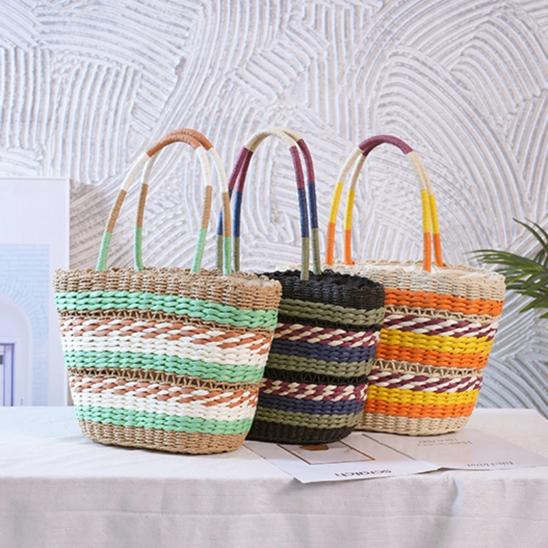 

Woven Straw Bag Large Capacity Handbag 2023 New Summer Joker One-shoulder Beach Bag Texture Commuter Tote Bag