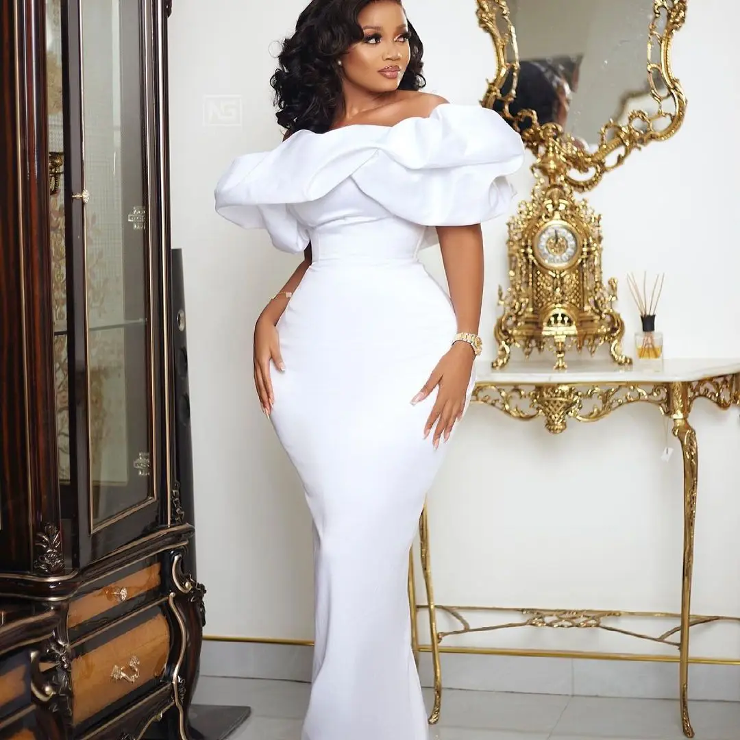 Off Shoulder Satin Dress Ruffles Evening Dresses Open Back Women Clothing Open Back White Dress Elegant Mermaid Prom Dress
Off Shoulder Satin Dress Ruffles Evening Dresses Open Back Women Clothing Open Back White Dress Elegant Mermaid Prom Dress