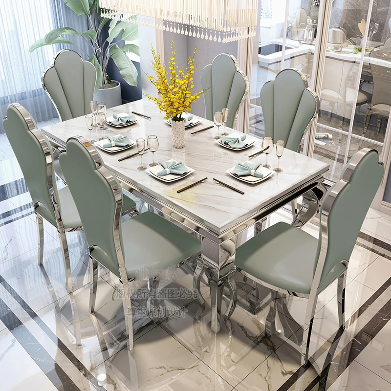Luxury Marble Dining Table and Chair Combination European Simple Modern Family Living Room Small Apartment Rectangular
Luxury Marble Dining Table and Chair Combination European Simple Modern Family Living Room Small Apartment Rectangular