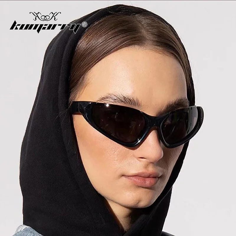 

KUMARRY Y2k Steampunk Sunglasses Men/Women's Sun Glasses 2023 Brand Designer Sunglass Semi-Rimless Eye Wear gafas de sol UV400