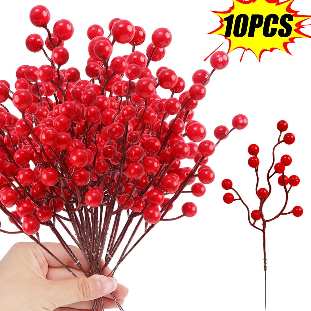 10/1pcs Christmas Simulation Berry Artificial Flower Red Holly Berries Branch Christmas Garland Ornament Home Table Decorations 
10/1pcs Christmas Simulation Berry Artificial Flower Red Holly Berries Branch Christmas Garland Ornament Home Table Decorations