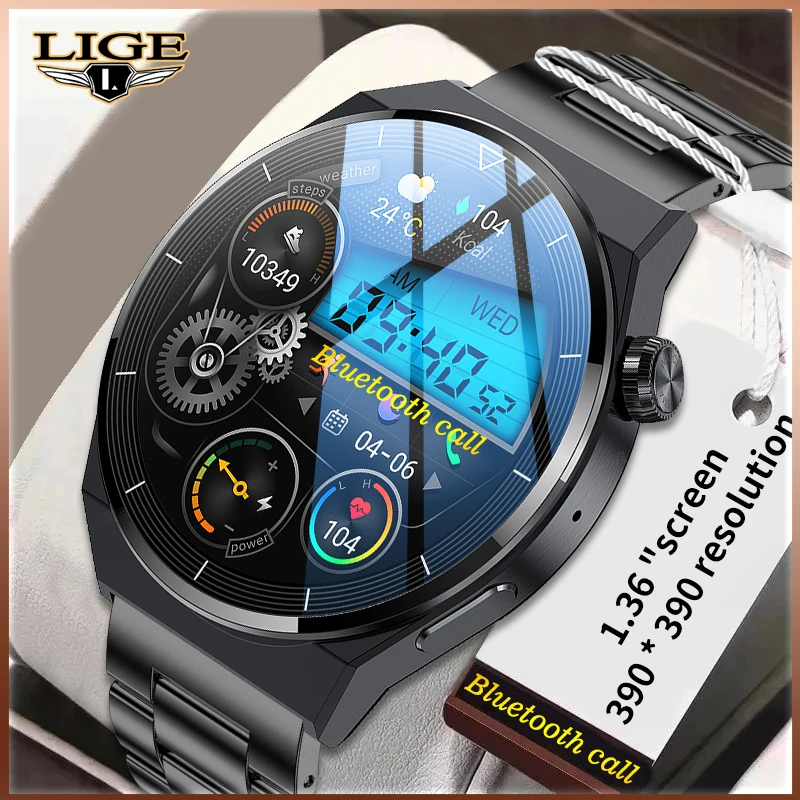 LIGE NFC Smart Watches Men Bluetooth Call Wireless Charging Al Voice Assistant IP68 Waterproof Custom Dial AMOLED Men Smartwatch
LIGE NFC Smart Watches Men Bluetooth Call Wireless Charging Al Voice Assistant IP68 Waterproof Custom Dial AMOLED Men Smartwatch