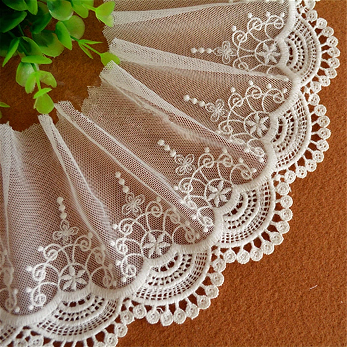 Cotton Mesh Embroidered Lace Trim Black and White Soluble Lace Fabric Width 12cm RS141
Cotton Mesh Embroidered Lace Trim Black and White Soluble Lace Fabric Width 12cm RS141