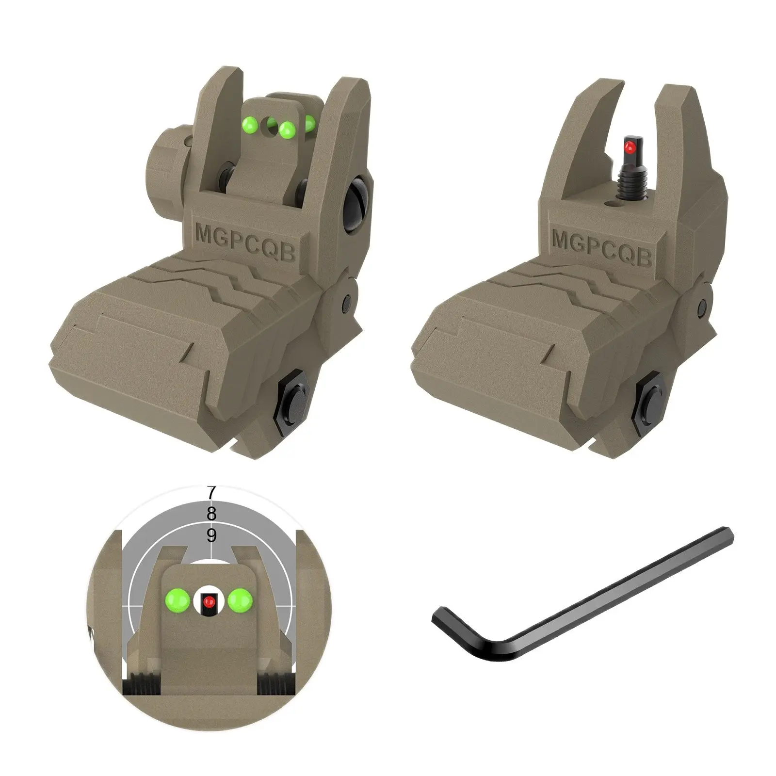 Bugleman Foldable Fiber Optics Iron Sights Flip-up Front Rear Sights for Picatinny Weaver Rails(Tan)
Bugleman Foldable Fiber Optics Iron Sights Flip-up Front Rear Sights for Picatinny Weaver Rails(Tan)