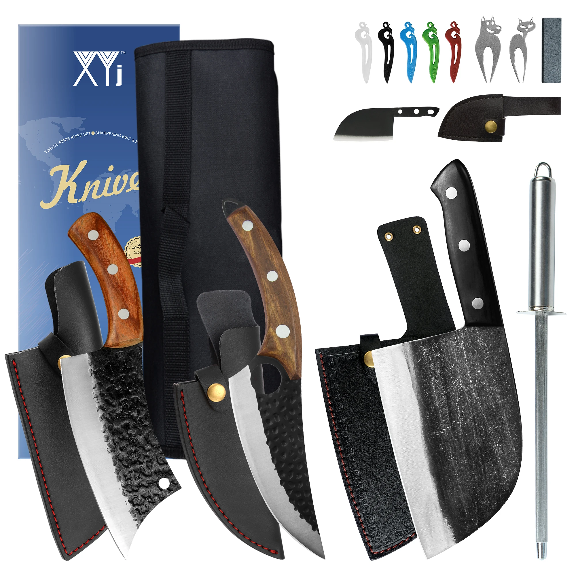 Butcher Knife Set Boning Knives Tactical Cleaver Chopping Knife Tools Stainless Steel Cooking Knife Outdoor Camping Tool Sheath
Butcher Knife Set Boning Knives Tactical Cleaver Chopping Knife Tools Stainless Steel Cooking Knife Outdoor Camping Tool Sheath