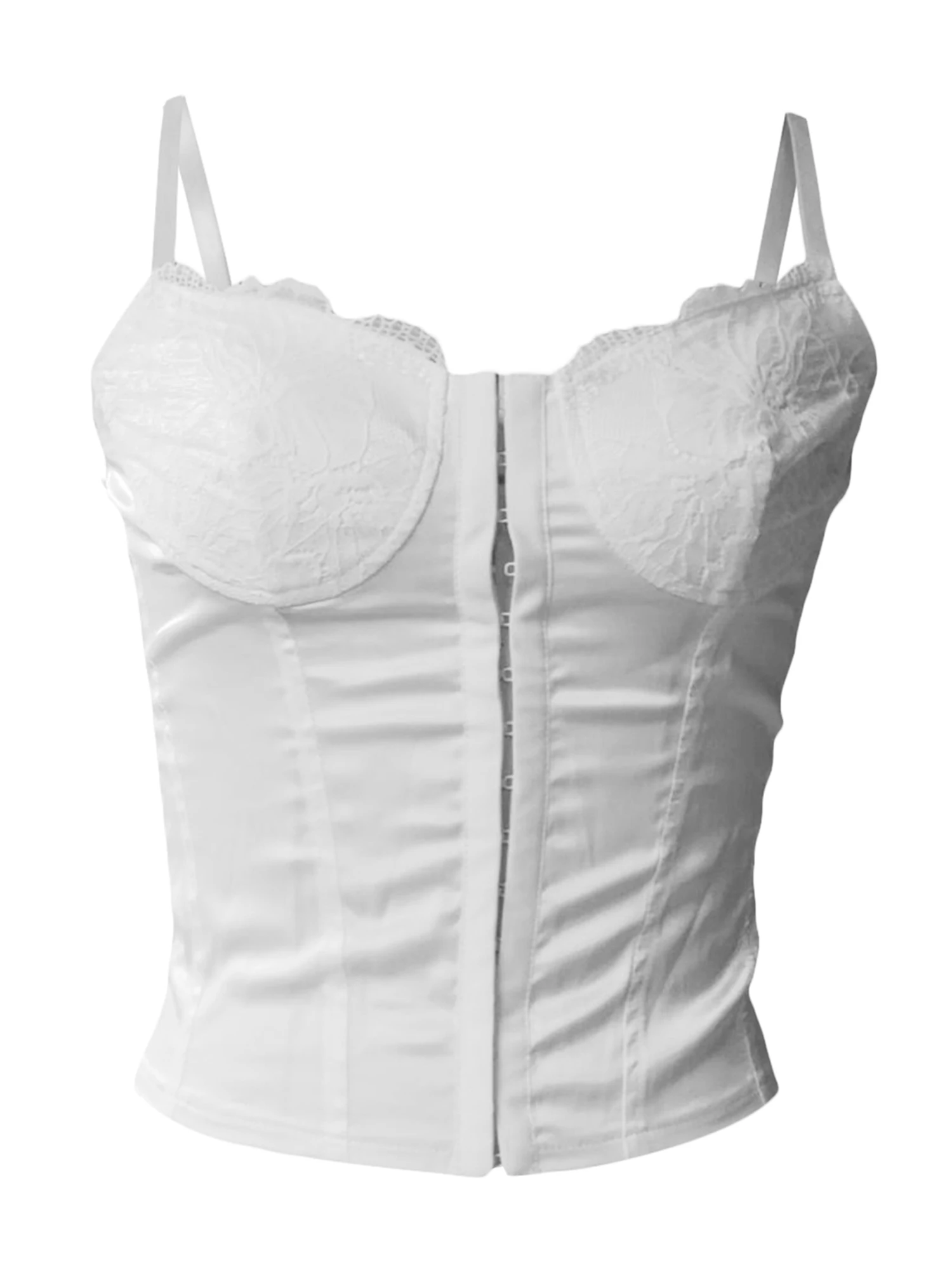 Women s Vintage Lace Trim Corset Crop Top with Spaghetti Straps and Low Cut Neckline - Sexy Tie-Up Bustier for a Stylish Night
Women s Vintage Lace Trim Corset Crop Top with Spaghetti Straps and Low Cut Neckline - Sexy Tie-Up Bustier for a Stylish Night