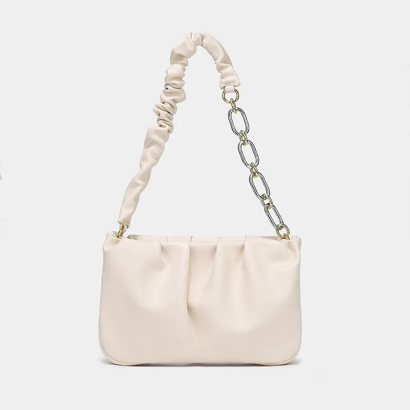 Summer Women's Bag Gentle Fashion Shoulder Bag Versatile Cloud Bag Solid Pleated Bag Handbag Underarm Bag For Woman 
Summer Women's Bag Gentle Fashion Shoulder Bag Versatile Cloud Bag Solid Pleated Bag Handbag Underarm Bag For Woman