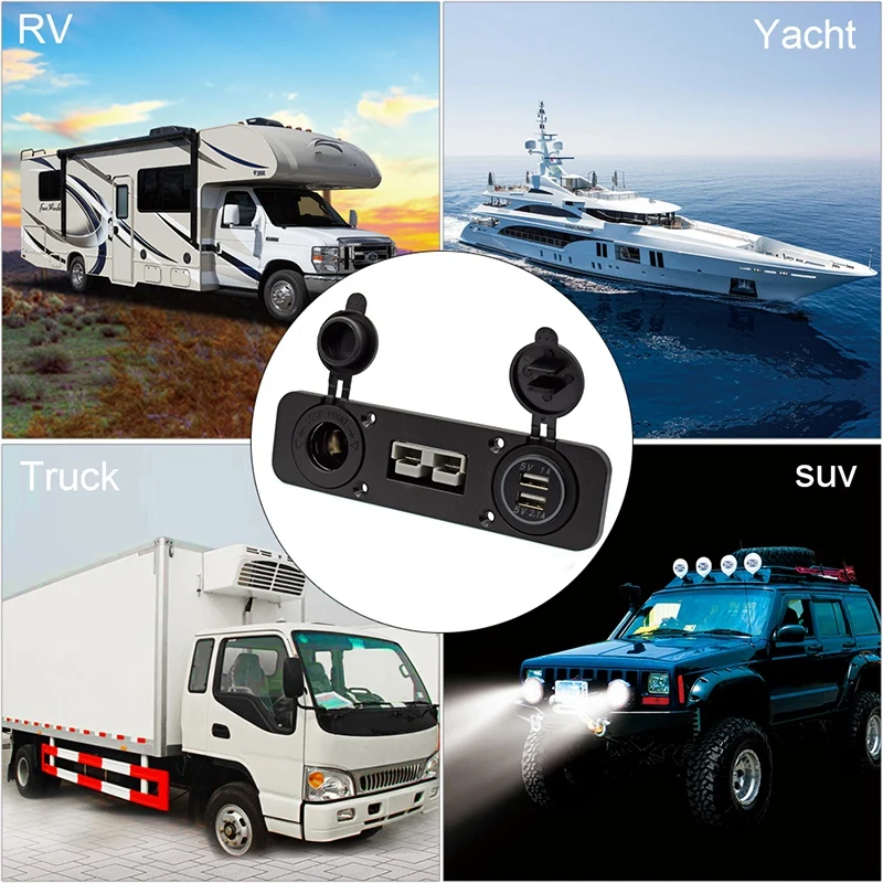 Flush Mount Anderson Plug Socket Double USB Charger Socket With Cigarette Lighter Panel For Caravan Camper Boat Truck RV
Flush Mount Anderson Plug Socket Double USB Charger Socket With Cigarette Lighter Panel For Caravan Camper Boat Truck RV