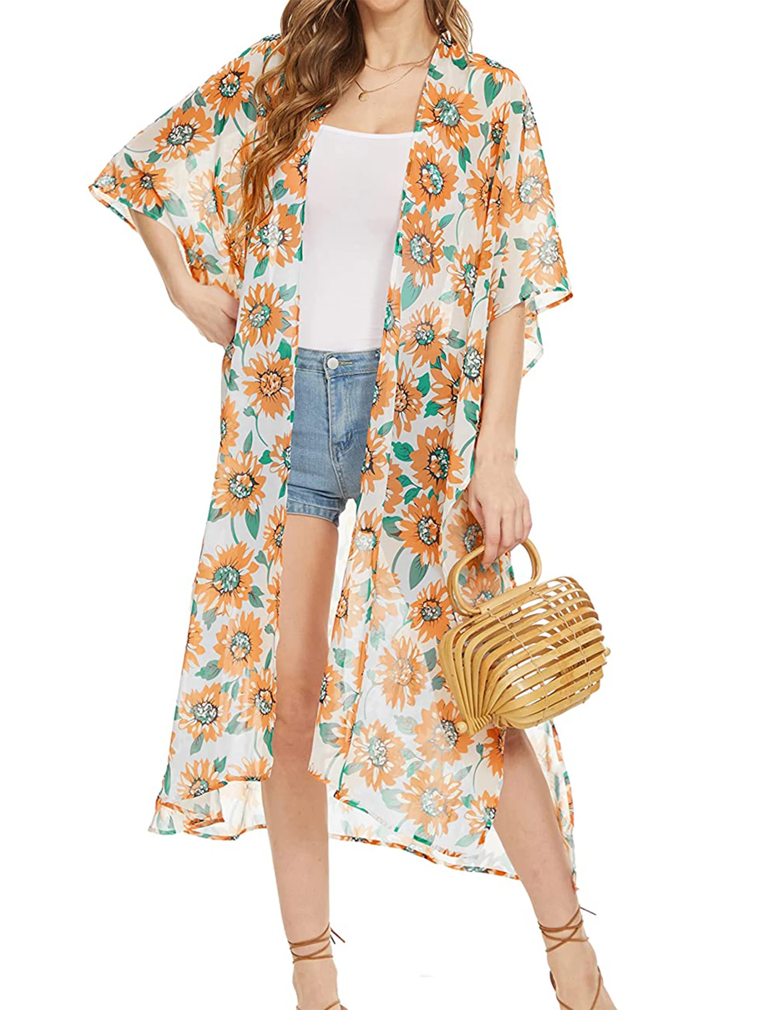 Women s See Through Cover Ups Floral Print Half Sleeve Bikini Swimwear Cardigans Cover Up Long Slit Sarong
Women s See Through Cover Ups Floral Print Half Sleeve Bikini Swimwear Cardigans Cover Up Long Slit Sarong