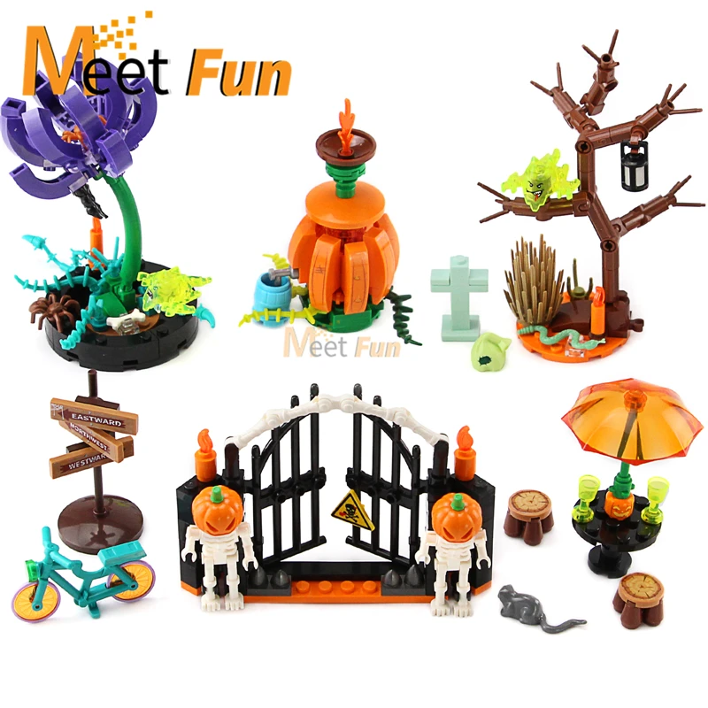 4in1 Halloween Horror Scene DIY Skeleton Corpse Flower Luminous Pumpkin Table Zombie Rotatable Building Blocks Toys for Children
4in1 Halloween Horror Scene DIY Skeleton Corpse Flower Luminous Pumpkin Table Zombie Rotatable Building Blocks Toys for Children