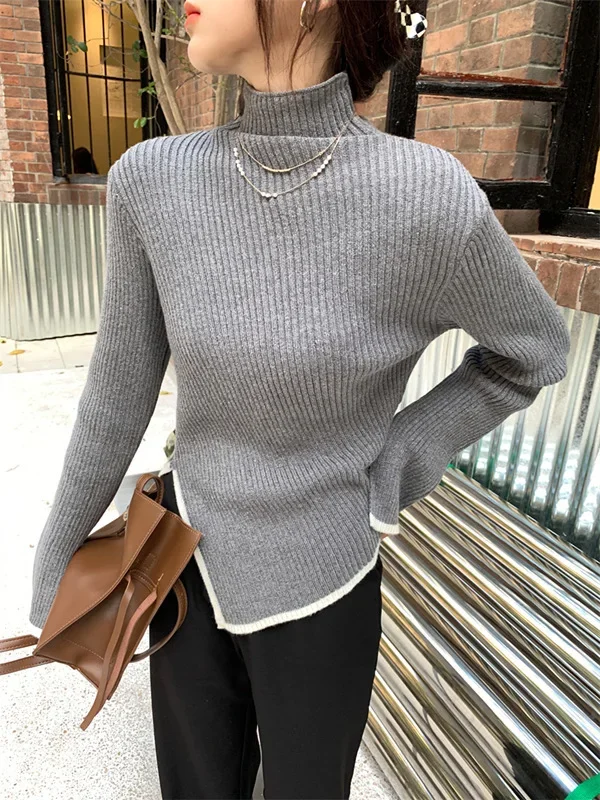 Y2k Turtleneck Side Slit Pullover Women Style Top Self-cultivation Sweater Sleeve Slim Sexy Short Tops Autumn Winter 3 Color
Y2k Turtleneck Side Slit Pullover Women Style Top Self-cultivation Sweater Sleeve Slim Sexy Short Tops Autumn Winter 3 Color