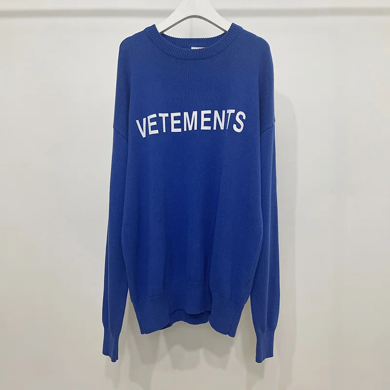Sweaters Vetements Blue Oversize Casual Printed Letters Men Women 1:1 VETEMENTS Knit Pullovers
Sweaters Vetements Blue Oversize Casual Printed Letters Men Women 1:1 VETEMENTS Knit Pullovers