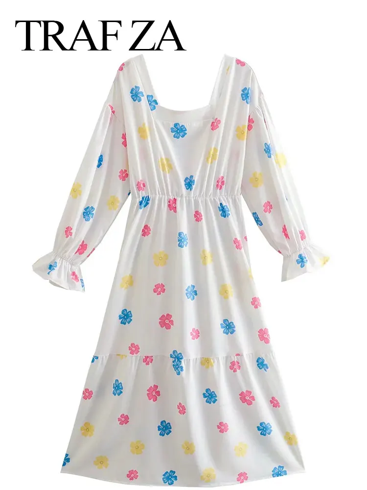 TRAF ZA Small Fresh Ladies Flared Cuff Floral Long Dress Square Neck Slim Fit Elastic Waist Cute Hem Stitching Country Style
TRAF ZA Small Fresh Ladies Flared Cuff Floral Long Dress Square Neck Slim Fit Elastic Waist Cute Hem Stitching Country Style